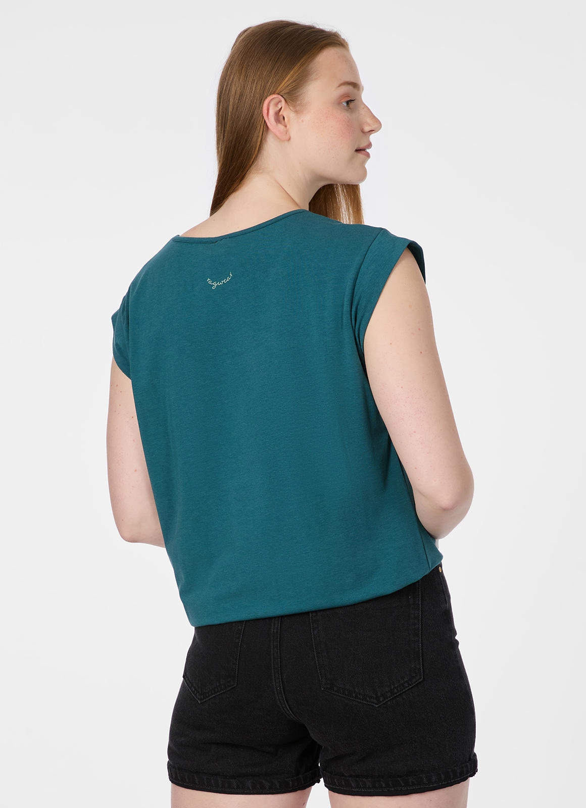 Ragwear Kurzarmshirt »TULSA« Fliessendes Material mit Gummizug in unifarbener Optik